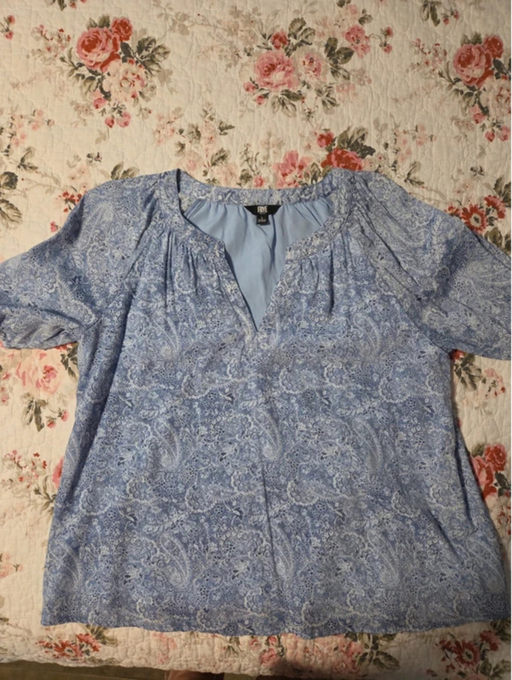 FRYE Blue Paisley blouse